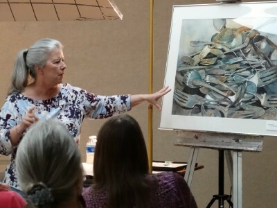 Deb talks about her award winning painting "Silver Harvest"